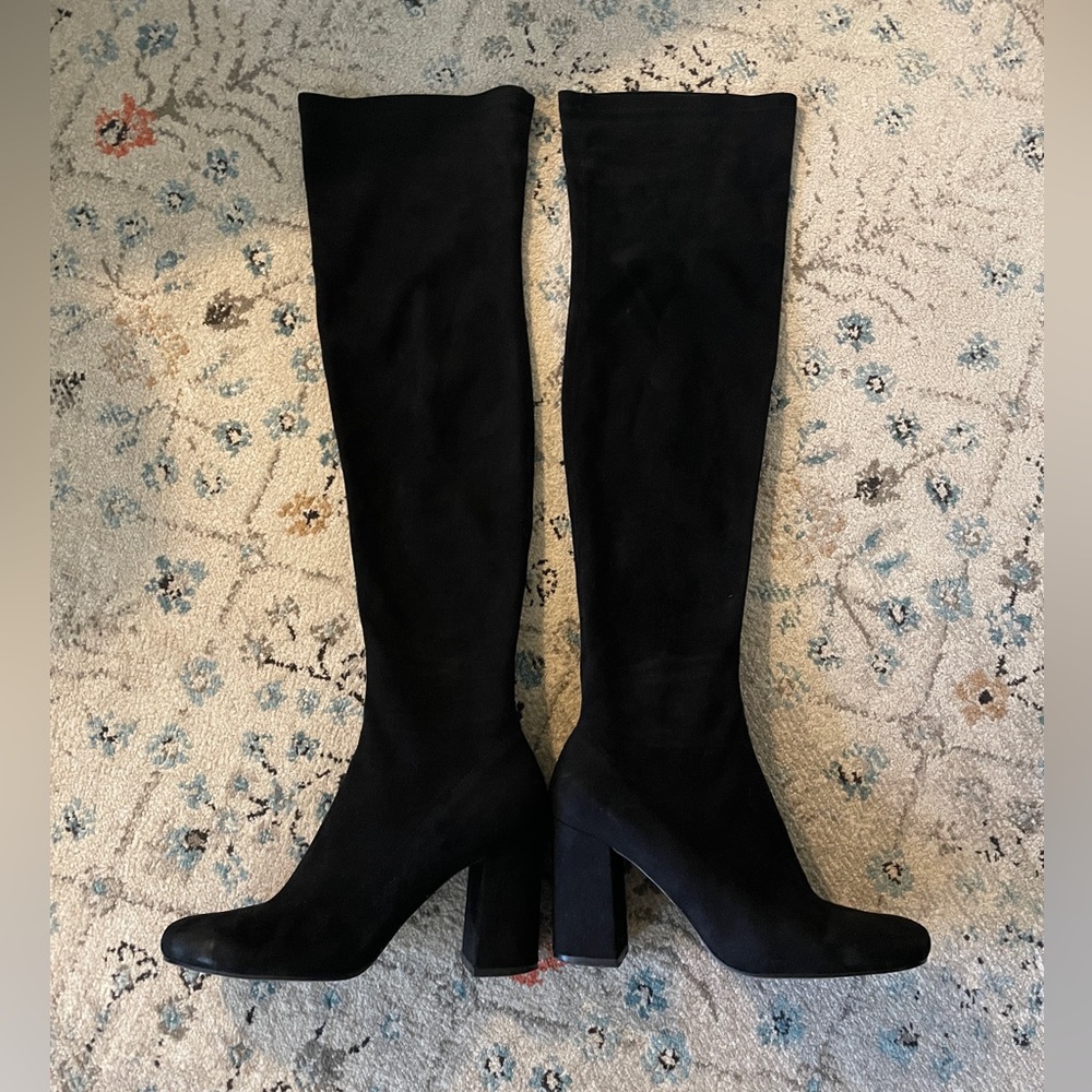 Zara over the knee suede sock boot